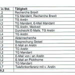 Stundennachweis Göhmann Rechtsanwälte